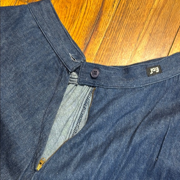 JAG VTG Women's Cottagecore Dark Wash Denim Skirt Blouse Set Talon Zipper Size 6 - Picture 15 of 16